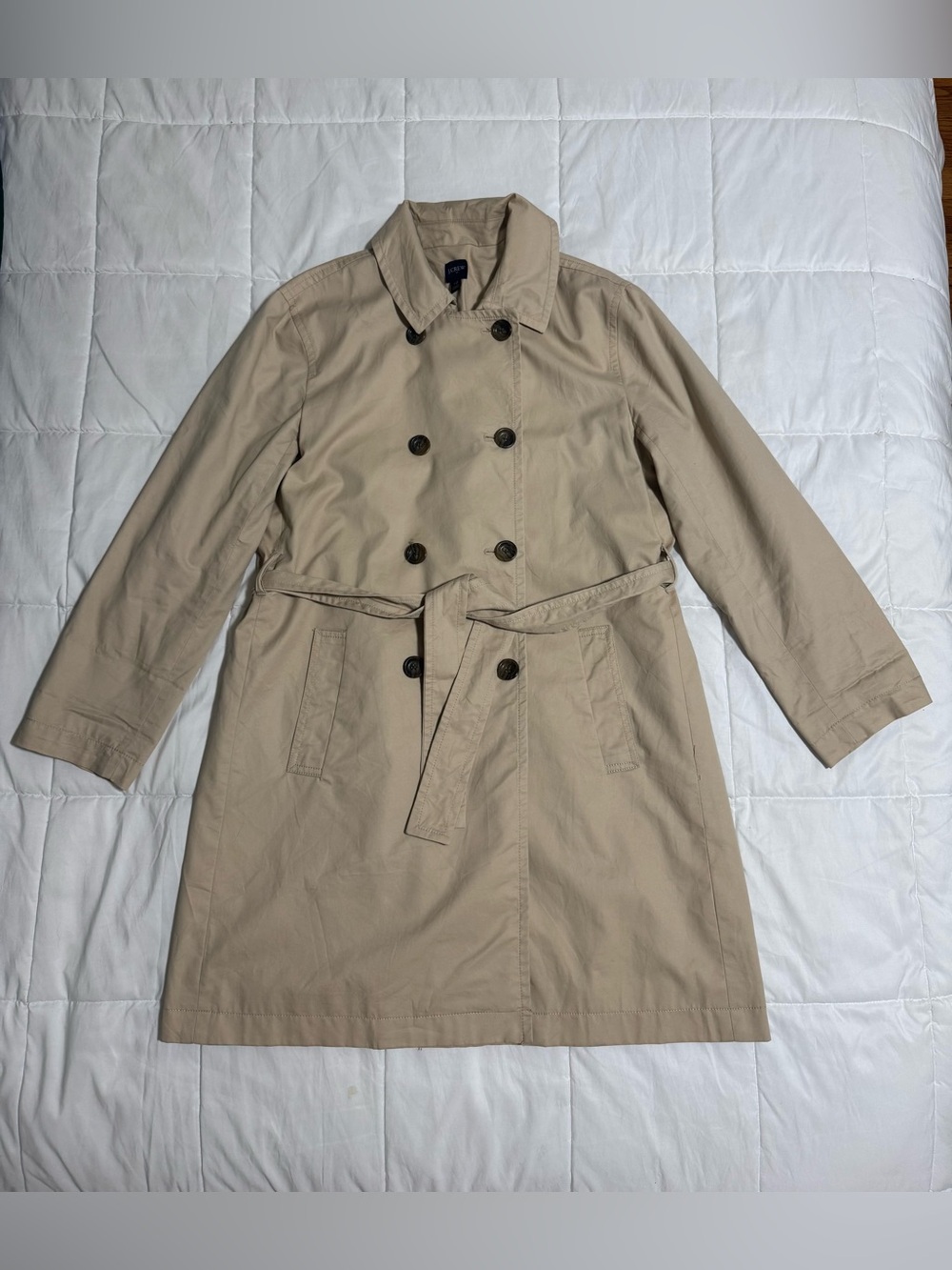 J. Crew Beige Double-Breasted Trench Coat